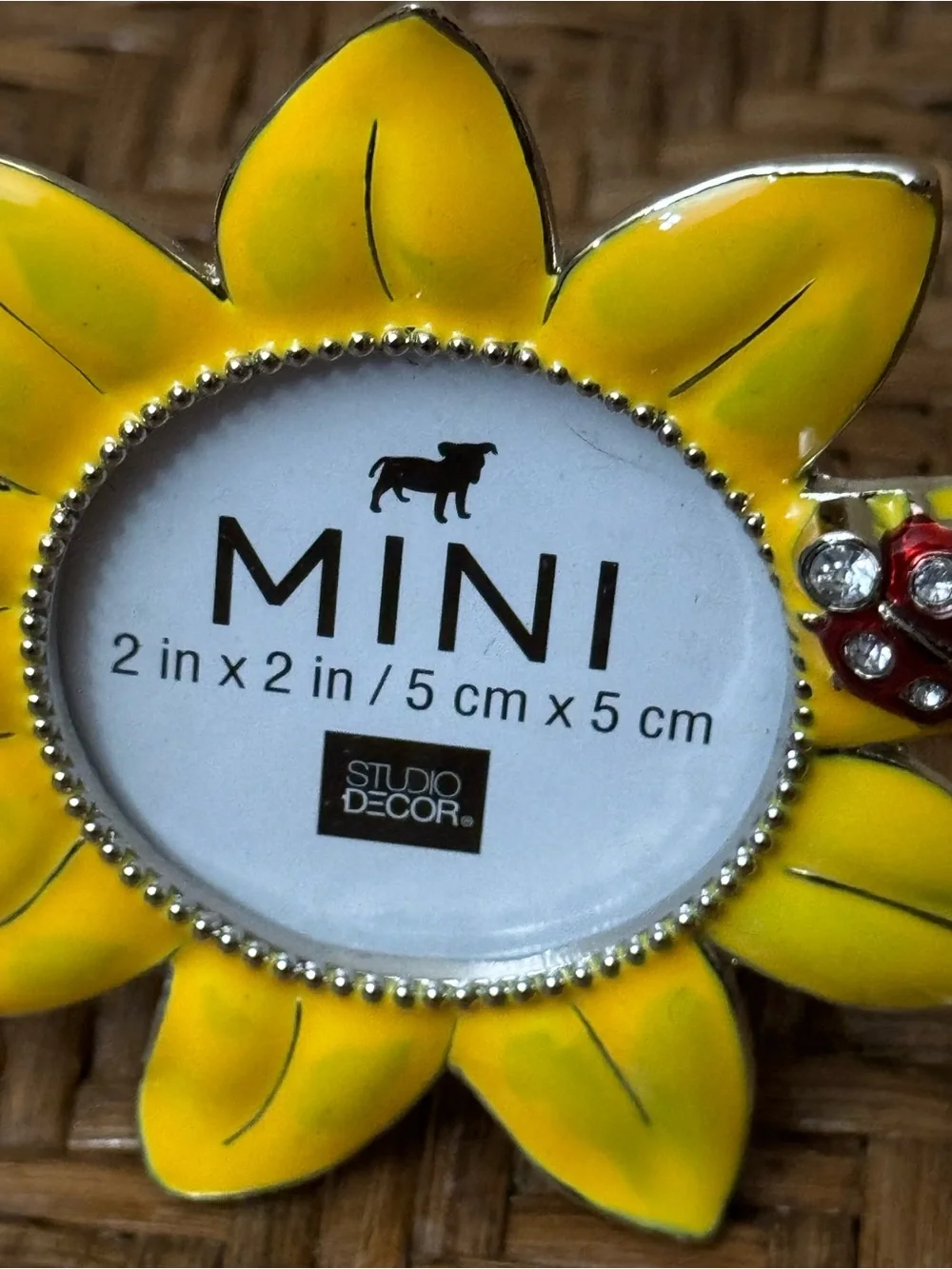 Studio Decor Yellow Sunflower Mini Photo Frame with Ladybug Accent